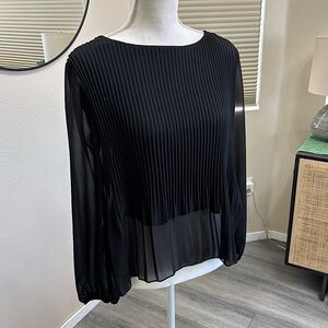 Black Sheer Sleeve Shirt